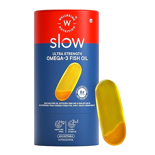 Wellbeing Slow Ultra Strength Omega 3 Fish Oil 60 caps