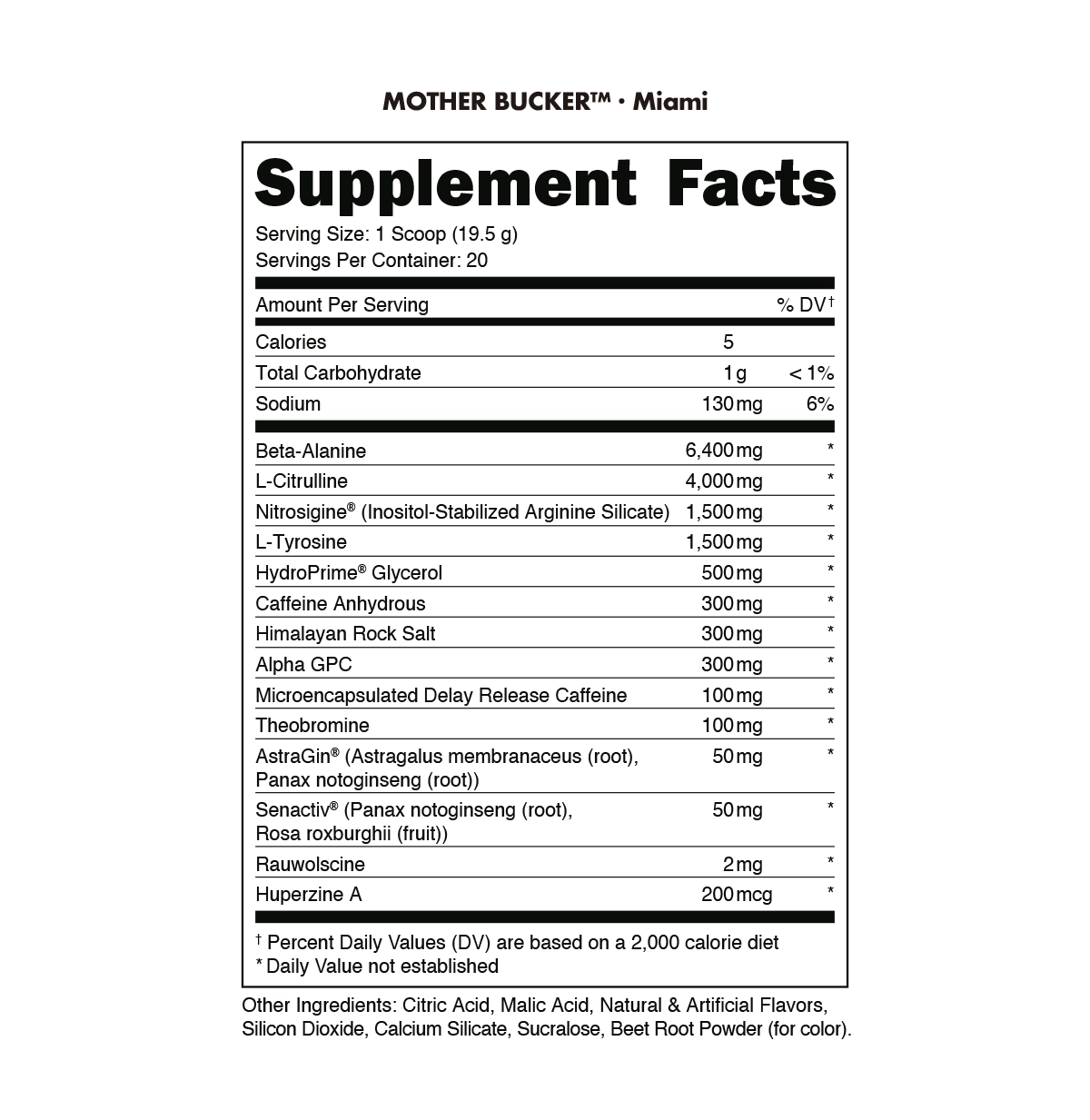 DAS LABS Mother Bucker Pre-Workout