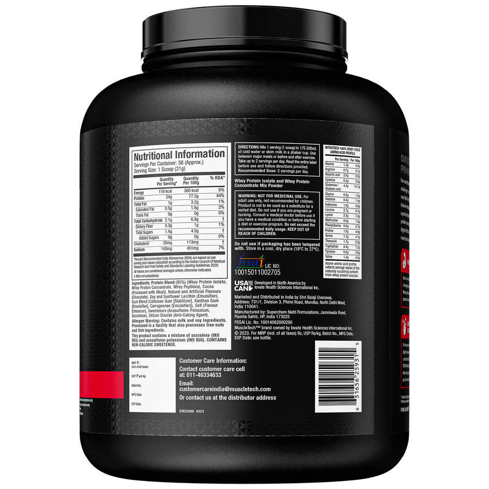 MUSCLETECH  NITRO-TECH 100% WHEY GOLD 4 LB