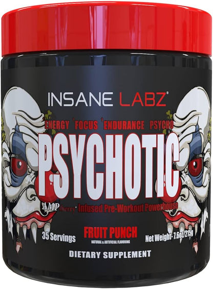 Insane Labz Psychotic, High Stimulant Pre Workout Powder, 35 Servings