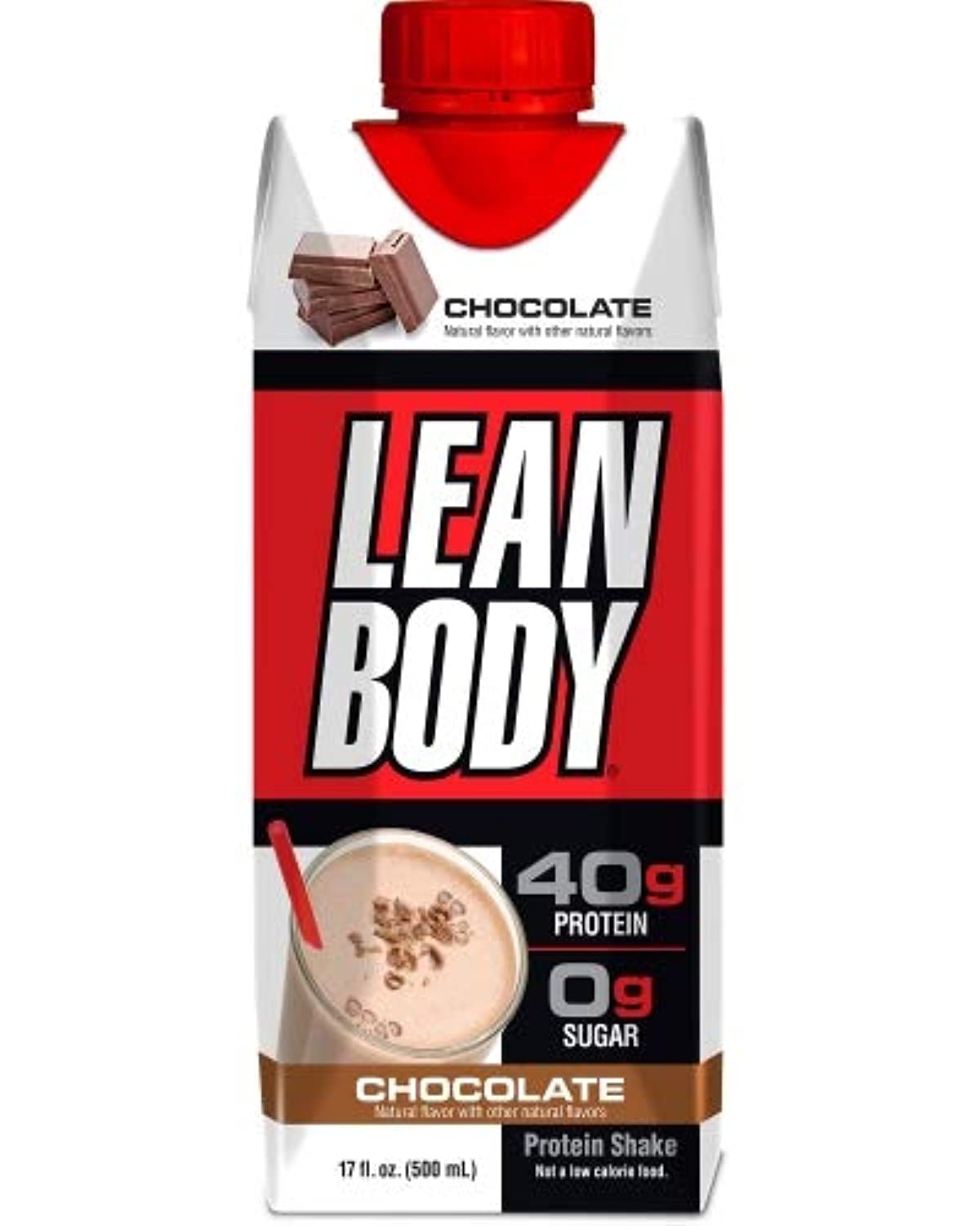 Lean Body Ready-to-Drink Protein Shake, 40g Protein, Whey Blend, 0 Sugar, Gluten Free, 22 Vitamins & Minerals, 17 Fl Oz (Pack of 12)