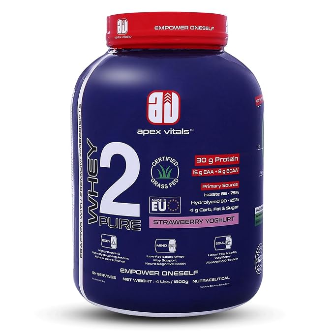 Apex Vitals Whey 2 Pure Whey Protein Isolate & Hydrolyzed - 4.4lbs
