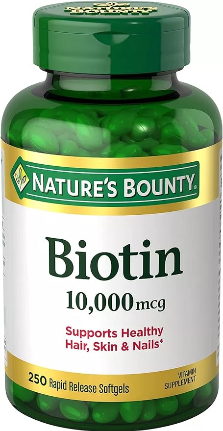 Nature's Bounty Biotin 10,000 mcg, 250 Rapid Release Softgels  (Non MRP)