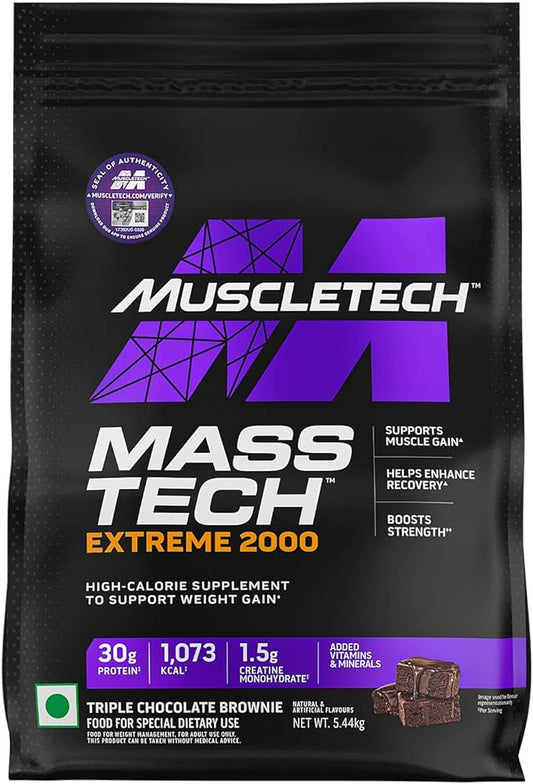 MuscleTech Mass Gainer Protein Powder, Mass-Tech Extreme 2000