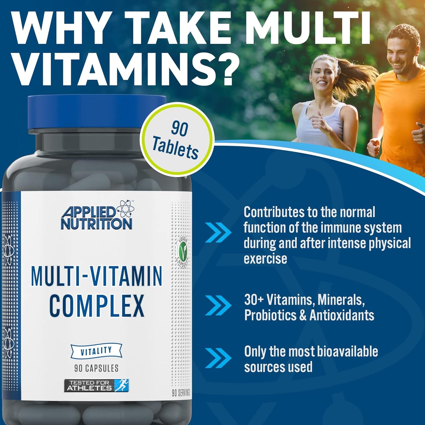 Applied Nutrition Multi-Vitamin Complex - Multivitamins, Minerals, Probiotics & Antioxidants