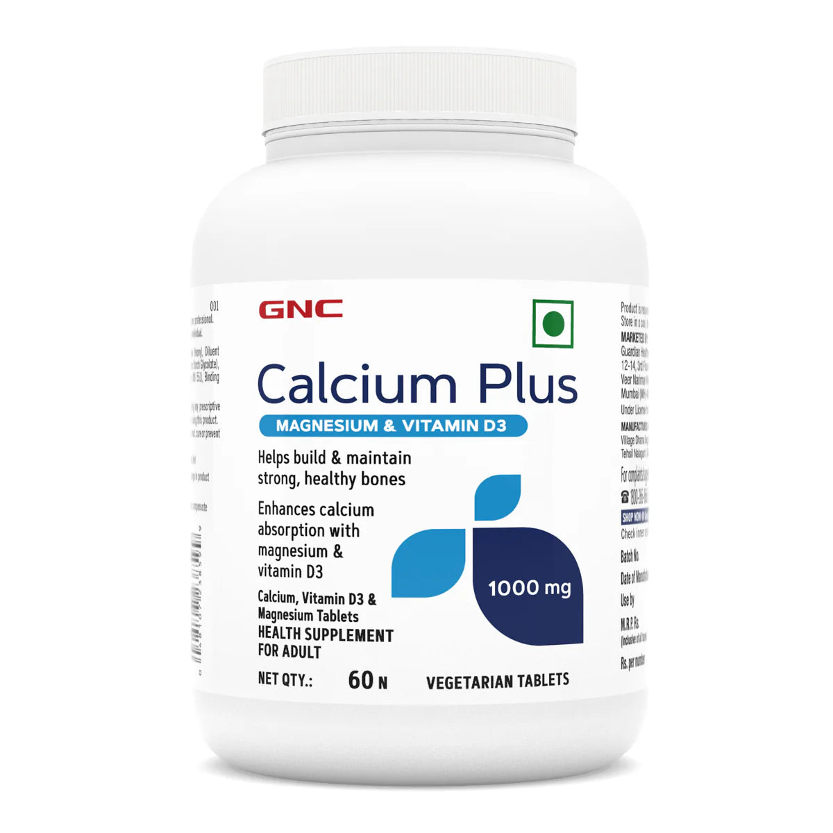 GNC Calcium Plus 1000mg with Magnesium and Vitamin D3 Promotes Healthy & Strong Bones