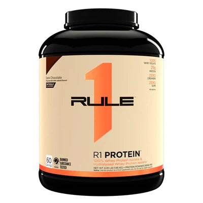 Rule1 R1 Protein Powder - 25g Whey Isolate & Hydrolysate + 6g BCAAs