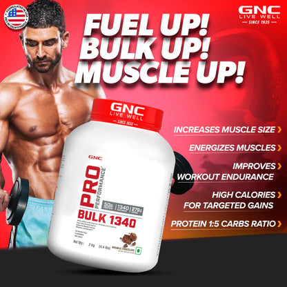 GNC Pro Performance Powder Bulk 1340 Gain Healthy Weight & Muscle Mass 2kg