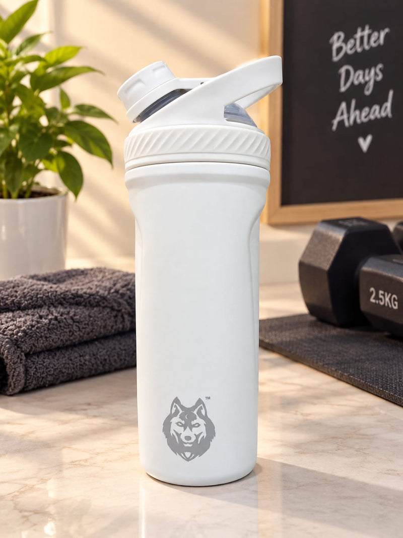Athletics Premium Stainless Steel Insulated Shaker Bottles - White