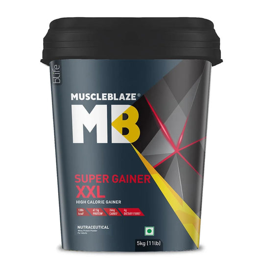 MuscleBlaze Super Gainer XXL Weight Gainer, 5 kg (11 lb), Chocolate